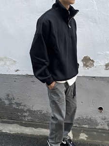 Usine personnalisé col montant demi-fermeture éclair acide lavé pull coton hommes sweat à capuche surdimensionné & amp; - Product Image 3