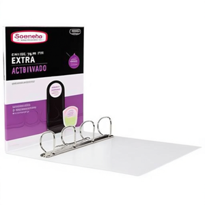 Carpeta de Anillas Soennecken Extra Ancha de 76 mm DIN A4, 4 Anillas, Mecanismo en D, Polipropileno Blanco SOENNECKEN - Product Image 2