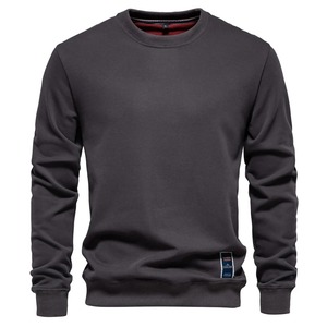 Mezcla de algodón para hombre cuello redondo Color sólido sudaderas pulóver Casual deporte sudadera para hombre - Product Image 4