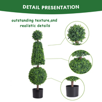 Ruopei Arbre en plastique de grande taille, type bonsaï, buis, plante topiaire, arbre artificiel en spirale pour décoration extérieure