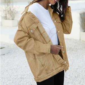 Haute qualité femmes respirant automne fini 100% coton jean veste bas quantité minimale de commande nouveauté - Product Image 2