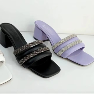 Sandalias Diarias para Mujer, Zapatos, Pantuflas, 5 CM, Sherry, Tallas 36-40, Hechas en Turquía - Product Image 1