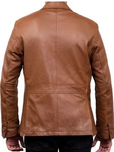 เสื้อโค้ทหนังแกะสำหรับผู้ชายเสื้อแจ็คเก็ตแฟชั่นคอปกสไตล์สำนักงานแนวสตรีทปรับแต่งได้ตามต้องการ - Product Image 5