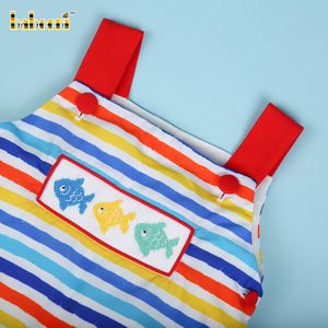 Pantalones Cortos de Algodón/Spandex con Bordado a Mano Personalizable BB3066 para Bebés, Diseño de Peces Coloridos, OEM, ODM, Venta al Por Mayor - Product Image 4