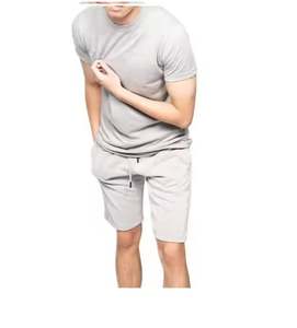 ชุดกางเกงขาสั้นระบายอากาศลำลองสำหรับผู้ชายชุดเสื้อผ้า2ชิ้นสำหรับฤดูร้อนใหม่ชุดเสื้อยืดแขนสั้นผ้าฝ้ายสีพื้น - Product Image 5