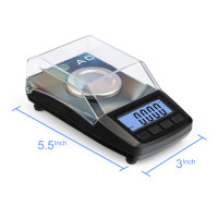 Báscula Digital Electrónica de Bolsillo ACE CT 50 Mini, con Pantalla LCD Retroiluminada, Precisión de 0.001g, Capacidad Máxima de 50g