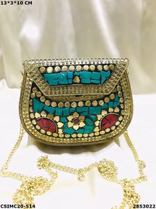 Handmade Designer Metal Mosaic Ladies <b>Clutch</b> <b>Bag</b> - Product Image 4