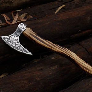 SS Doanh Nghiệp Sang Trọng Handmade Carbon Thép Khắc Lưỡi Viking Rìu Râu Rìu Ngoài Trời Hatchet Với Rose Gỗ Xử Lý <span class=keywords><strong>20</strong></span> Inch - Product Image 4