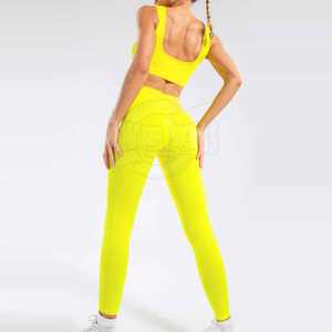 ชุดโยคะของผู้หญิงแบบกำหนดเองได้เอวยางยืดปิดเอวแบบแขนกุดน้ำหนักเบามีเอกลักษณ์ขนาดพิเศษ - Product Image 2