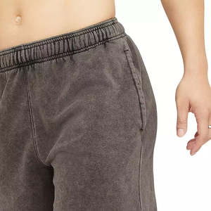 Bermudas transpirables lavadas con ácido para hombre hechas en fábrica, pantalones cortos de punto de diseño sólido, cierre de cordón personalizado, informal, al mejor precio - Product Image 5