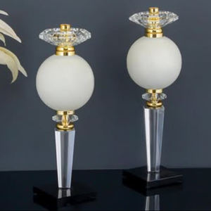 Sets Of 2 <b>Metal</b> and Acrylic With Marble Base Round Shape White and Gold Finish Decorative <b>Bowl</b> Hallway Christmas Home Decor - Product Image 1