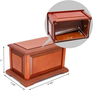 Handcrafted <b>Large</b> Wooden Funeral Cremation <b>Urn</b> Box for Human Ashes,Burial <b>Urn</b> for Adult up to 225lbs Burial Supplies - Product Image 4