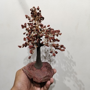 Cristal amatista cuarzo rosa jaspe rojo racimo dálmata Base árbol de Navidad bonsái árbol con energía espiritual de racimo - Product Image 2