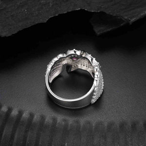 Iced Out Moissanite Baguette and Round Original Diamond <b>Rings</b> 925 Sterling <b>SIlver</b> Hip Hop <b>Ring</b> Pass Diamond Tester <b>Men</b> Owl <b>Ring</b> - Product Image 2