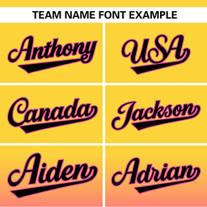 Maillot de baseball personnalisé, uniforme d'équipe à rayures dégradées jaune rose, nom et numéro personnalisés, vêtements de sport - Product Image 3