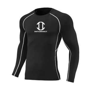 Vente en gros de rashguard respirant à manches longues en spandex/polyester imprimé par transfert thermique de haute qualité pour adultes unisexes 220g - Product Image 1
