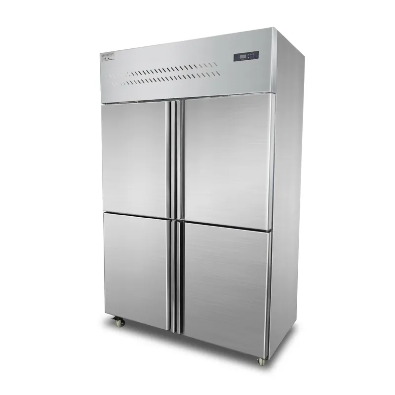 Réfrigérateur congélateur vertical 4 portes refroidi par air Réfrigérateur commercial Restaurant 840L Refroidisseur vertical