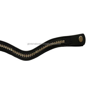 Diamantes de imitación de marca dorada hechos a medida, banda de cuero de canal vacío con mega incrustaciones, venta al por mayor de fábrica, 1 fila - Product Image 1