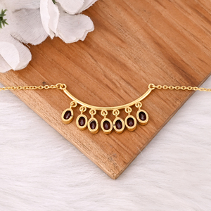 Collar de Plata de Ley 925 Chapado en Oro Clásico de Alta Calidad con Piedra Preciosa de Granate de Mozambique, Collar con Colgante Bohemio - Product Image 3