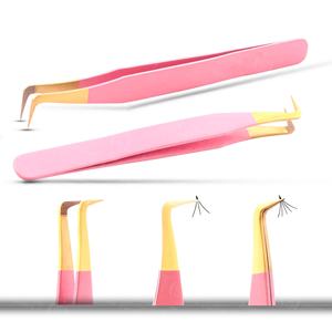 Fiber Tip Grafted Hand Made High Quality Volume Lash Extension <b>Tools</b> Professional <b>Eyelash</b> Tweezer Custom Logo - Product Image 4