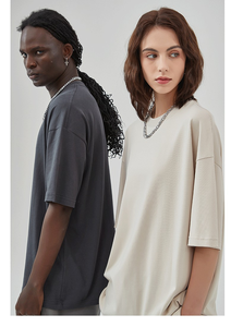 Nuevo diseño de alta calidad unisex hombro caído personalizado casual hombres/mujeres ropa personalizada camisetas - Product Image 4