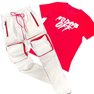 Men Pullover <b>T</b>-Shirt and Cargo Pants Jogging Sweat suit Tracksuit for Men Custom Design Summer Fashion Streetwear <b>Track</b> Suit - Product Image 2