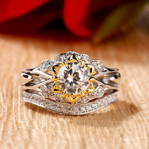 แหวนเงินแท้ทรงกลมประดับดอกเจลิยา ชุดเครื่องประดับชั้นดี - Product Image 6