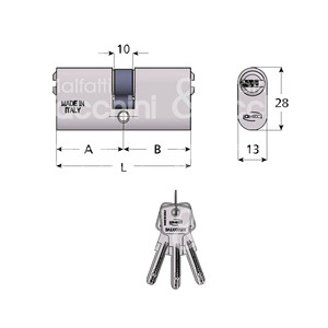 CYLINDRE OVAL Série 214 L Fabriqué en aluminium Barils avec guide de clé Goupilles et contre-goupilles en acier inoxydable Ressorts en bronze - Product Image 1