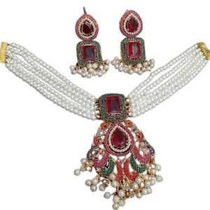 Nouvelle mode ensembles de bijoux de mariée Kundan artificiels de style Wester personnalisés haut exigeants mariage bas quantité minimale de commande principalement en acier inoxydable - Product Image 1