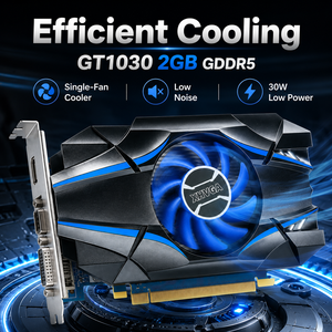 การ์ดจอ GT1030 <span class=keywords><strong>2GB</strong></span> DDR5 64-บิต พร้อมพัดลมระบายความร้อน / รองรับ DVI 4K สำหรับเล่นเกมบนเดสก์ท็อป - ใหม่ - Product Image 4