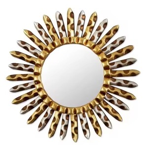 Espejo de pared con diseño de hoja dorada y plateada para el hogar, sala de estar, pasillo de Hotel, uso decorativo, espejo de pared de Metal a precio asequible - Product Image 3