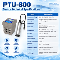 PTU800 POM Sensor Digital Pembersihan Otomatis Bodi Sensor Baja Tahan Karat SUS316L RS485 Modbus Online Turbidity Analyzer 5%