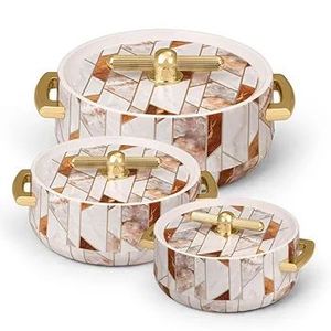 Casserole magnifiquement imprimée Isolation avancée SS Conception exclusive Chauffe-plats de forme ronde Aliments frais et chauds stockés en gros - Product Image 1