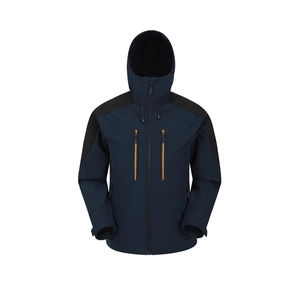 Vente en gros d'usine, veste softshell réversible à capuche personnalisée 100% polyester, fermeture éclair, séchage rapide, respirante, imperméable, pour l'extérieur - Product Image 1