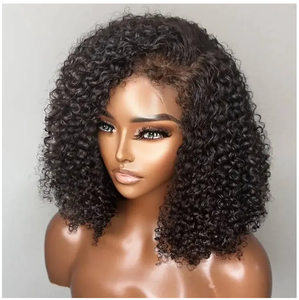 Peluca corta con frente de encaje sin pegamento de calidad profesional, cabello humano virgen Natural Real, onda profunda, rizo Jerry transparente, rizado profundo - Product Image 2