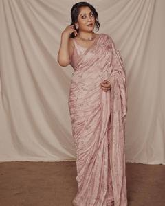 Nouveau concepteur Rangoly séquence brodé travail Saree avec travail dentelle et chemisier non cousu séquence broderie travail Saree pour les femmes - Product Image 3