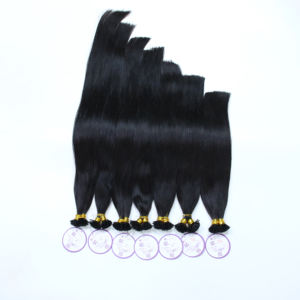 Venta al por mayor de alta calidad de pelo crudo vietnamita I Tip Straight Black - Product Image 5