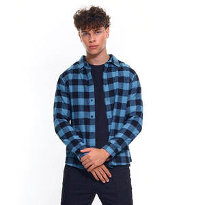 Camisa a cuadros de franela abotonada de manga larga para hombre, camisa informal de tamaño estándar con cuello vuelto para niñas adultas motociclistas - Product Image 5