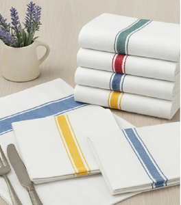 Ensemble de serviettes de cuisine en coton à chevrons, empilables, de couleurs variées, disponible à prix de gros. - Product Image 5