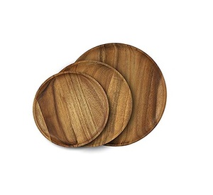 Ensemble de 4 assiettes de présentation en bois de qualité supérieure de forme ronde sous les assiettes pour le fournisseur en gros - Product Image 3