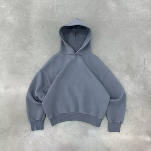 wholesale high quality blank heavyweight <b>vintage</b> <b>french</b> terry oversized men cropped boxy fit hoodies - Product Image 1