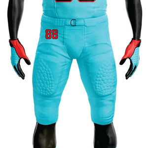 Uniforme de football américain pour hommes sublimé personnalisé respirant 100% polyester vert de mer matériel d'équipe sergé pantalon de maillot court - Product Image 5