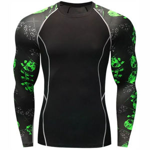 Wholesale Clothing Compression <b>Shirt</b> Rash guard Sublimated Long Sleeve Custom Bjj Rash Guard for <b>Men</b> OEM Service Customized - Product Image 1