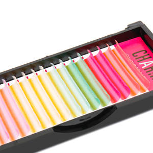 CharmLash Volume Color Lash Trays 0.03 0.05 0.07 Extensiones de Pestañas Naturales Largas de Fibra PBT Coreana BC Curl Azul Caja Personalizada Venta al por Mayor - Product Image 1
