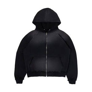 Streetwear personnalisé Sweats à capuche lourds lavés à l'acide pour hommes 100% coton Sweats à capuche zippés de haute qualité pour hommes - Product Image 1