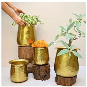 AK Brass Hot Sale Extra <b>Large</b> Outdoor Planter Home Living Room Decor Floor Planter Handmade Indoor Outdoor Decoration - Product Image 5