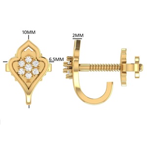 Boucles d'oreilles classiques Petal J Hoop pour femmes en argent sterling 925 avec zircone bijoux légers à porter quotidiennement pour mariage d'anniversaire - Product Image 5