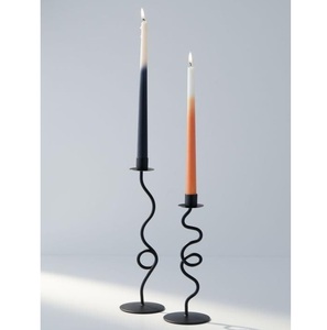 <b>Black</b> Iron unique Double Candle <b>Holder</b> Modern Twisted Metal Taper Stand Artistic Handmade Decorative Minimalist new Dining Table - Product Image 2