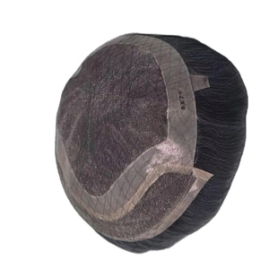 Peluca de Cabello Humano con Frente de Encaje para Hombre, Cabello Remy Indio, Cabello Taz de Bangladesh, Onda Profunda, Trama Única, 50% Gris - Product Image 1