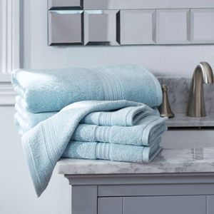 Serviette de luxe coton essuie-mains ensemble de serviettes adulte tissé carré Aspire bain traditionnel 100% coton exclusif couleur grise rayé - Product Image 2